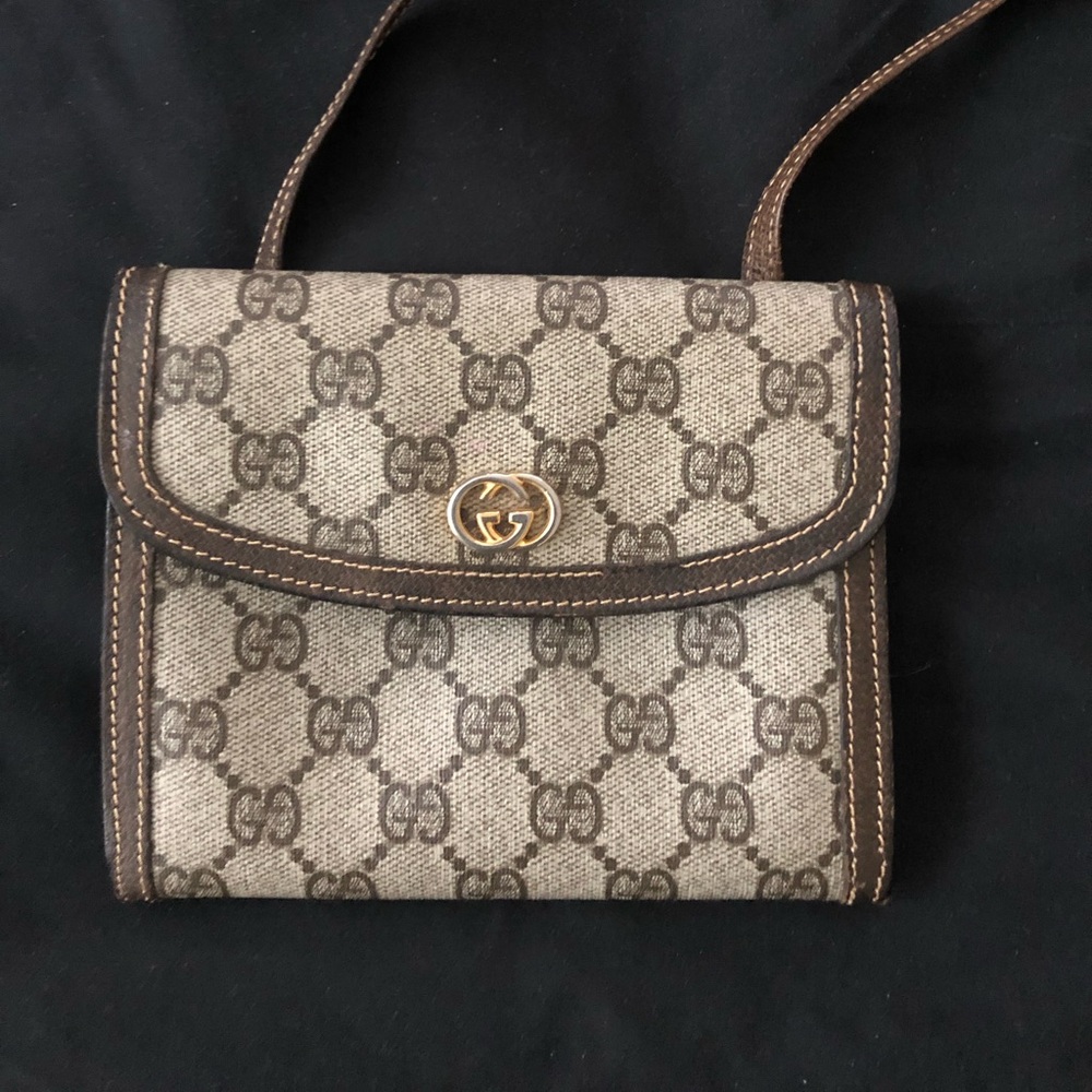 Vintage Gucci Monogram Crossbody Bag
